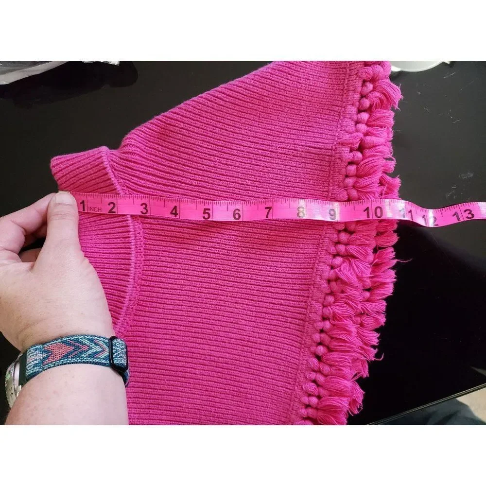 Gymboree 2004 Girls Pink Poncho Pom Pom Cover Sweater Size‎ 12 -18 Months